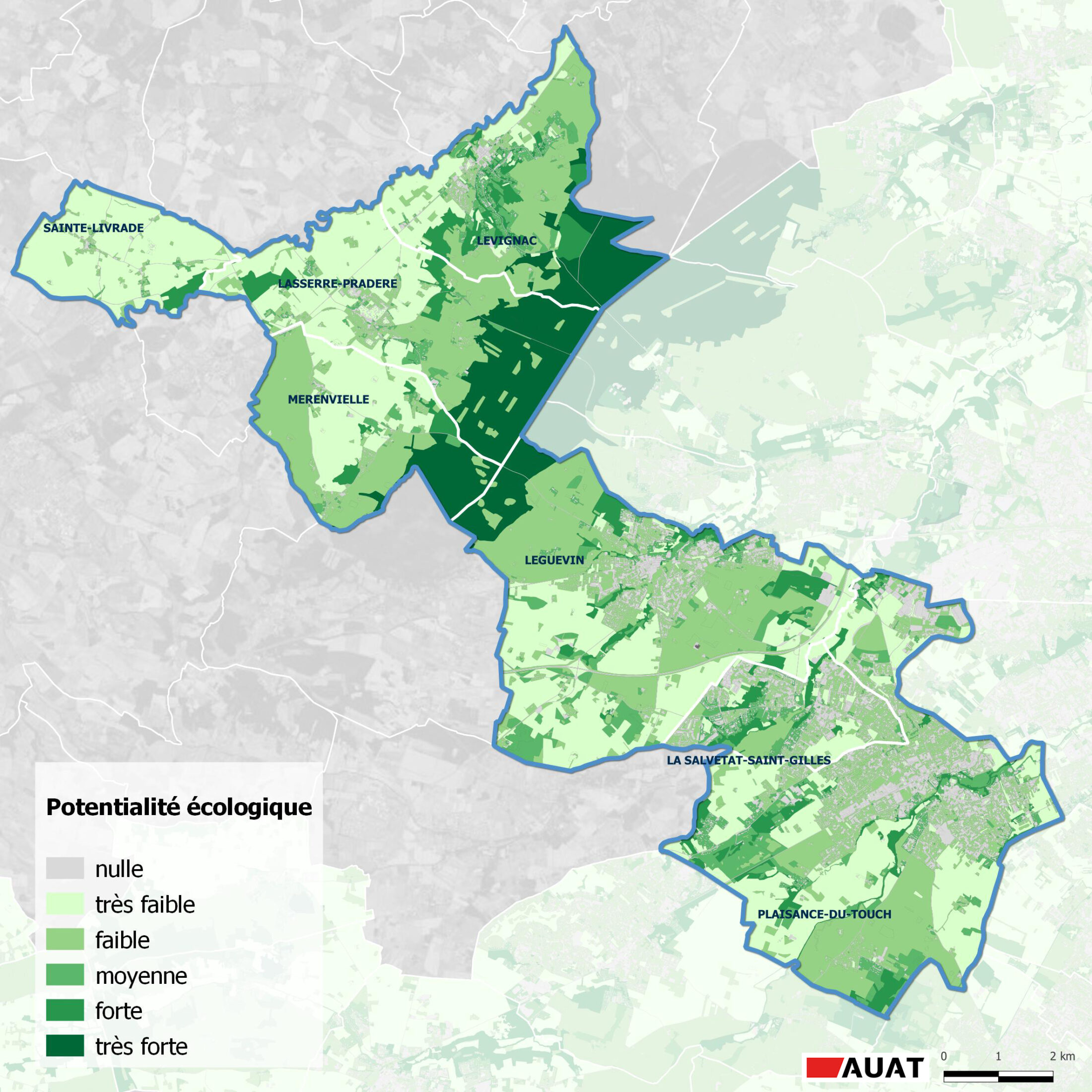 Carte des potentialités écologiques de La Save-au-Touch