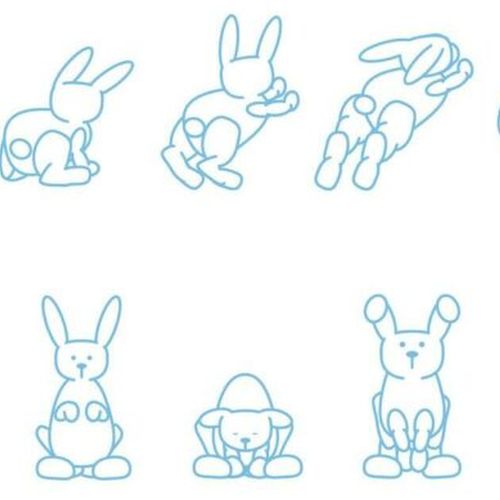 Hopping Bunny Rabbit animation sequence of images