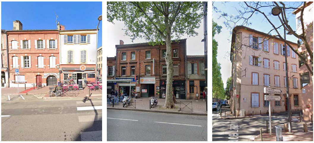 Les immeubles traditionnels de Toulosue