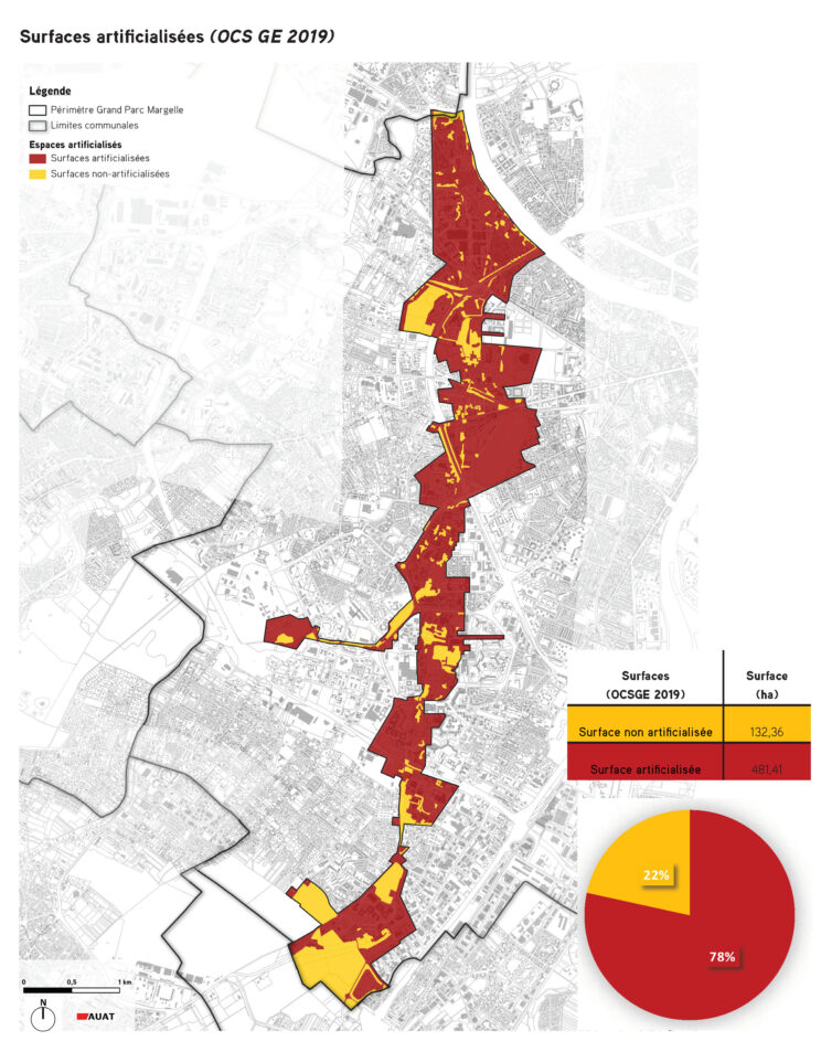 Indicateur d'artificialisation du futur grand parc Margelle à Toulouse