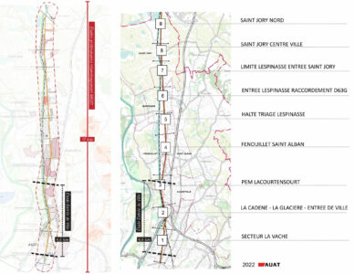 Cartographie de l'entrée de ville M820 à Toulouse