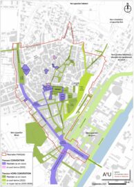 Cartographie de Saint Gilles, réalisée par l'agence d'urbanisme région nîmoise et arlésienne