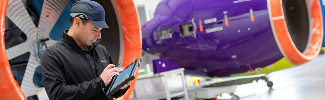 Photo d'une personne travaillant dans l'aéronautique. Crédit Safran