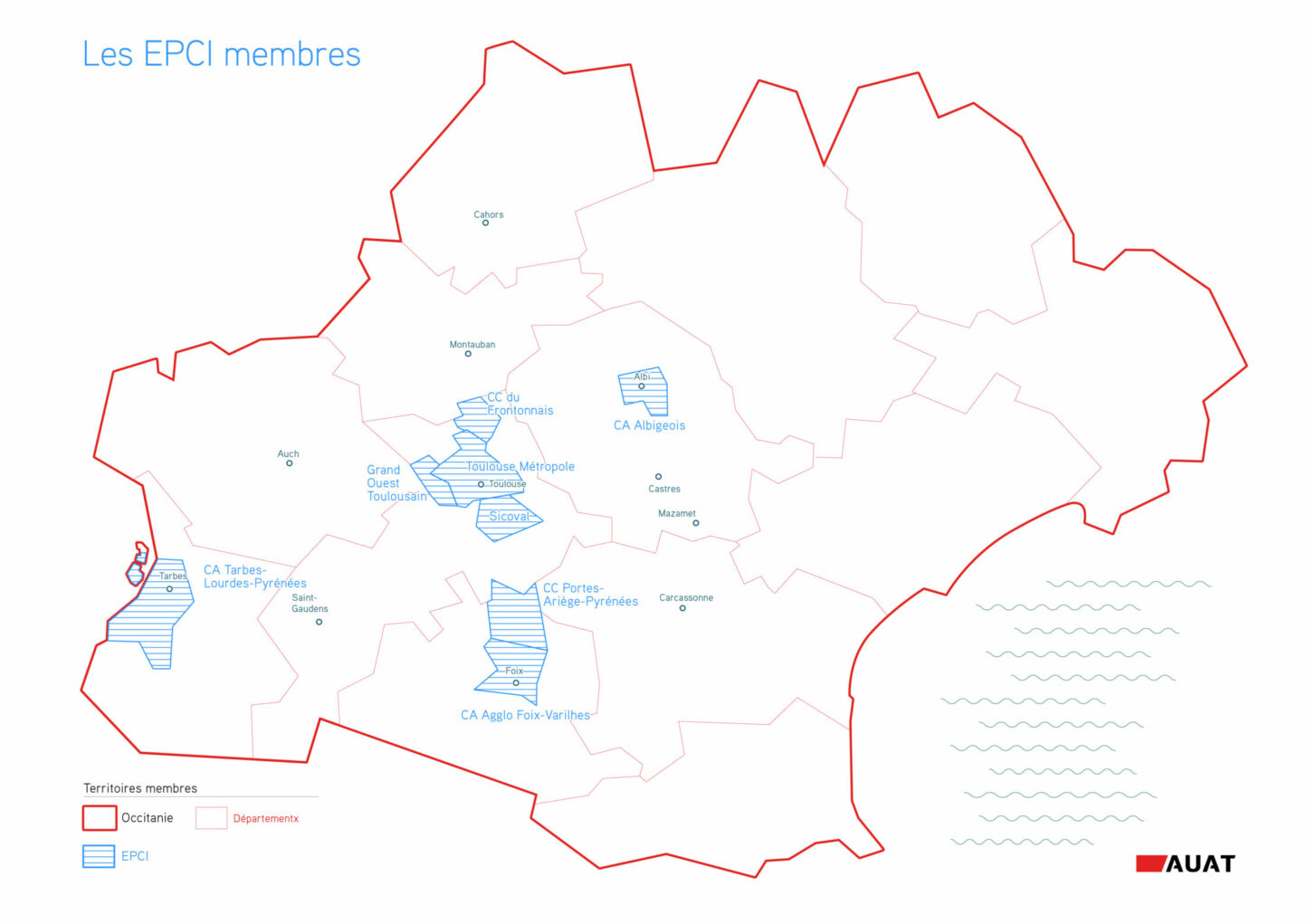 Cartographie situant les 8 intercommunalités de l'AUAT dont les DPE de logements ont été étudiés.