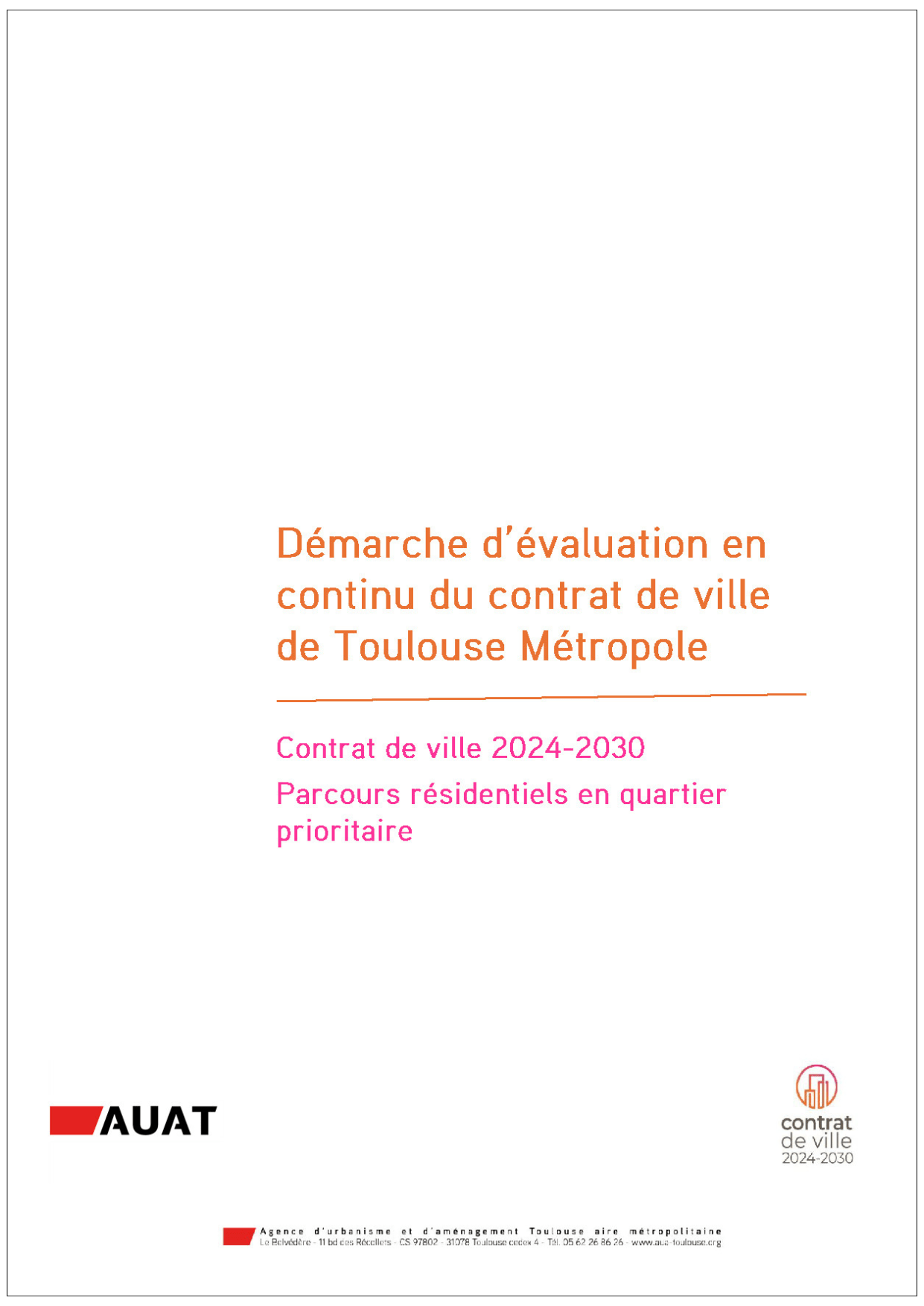 Visuel de couverture de l’étude sur les parcours résidentiels en QPV au sein de Toulouse Métropole – 2025