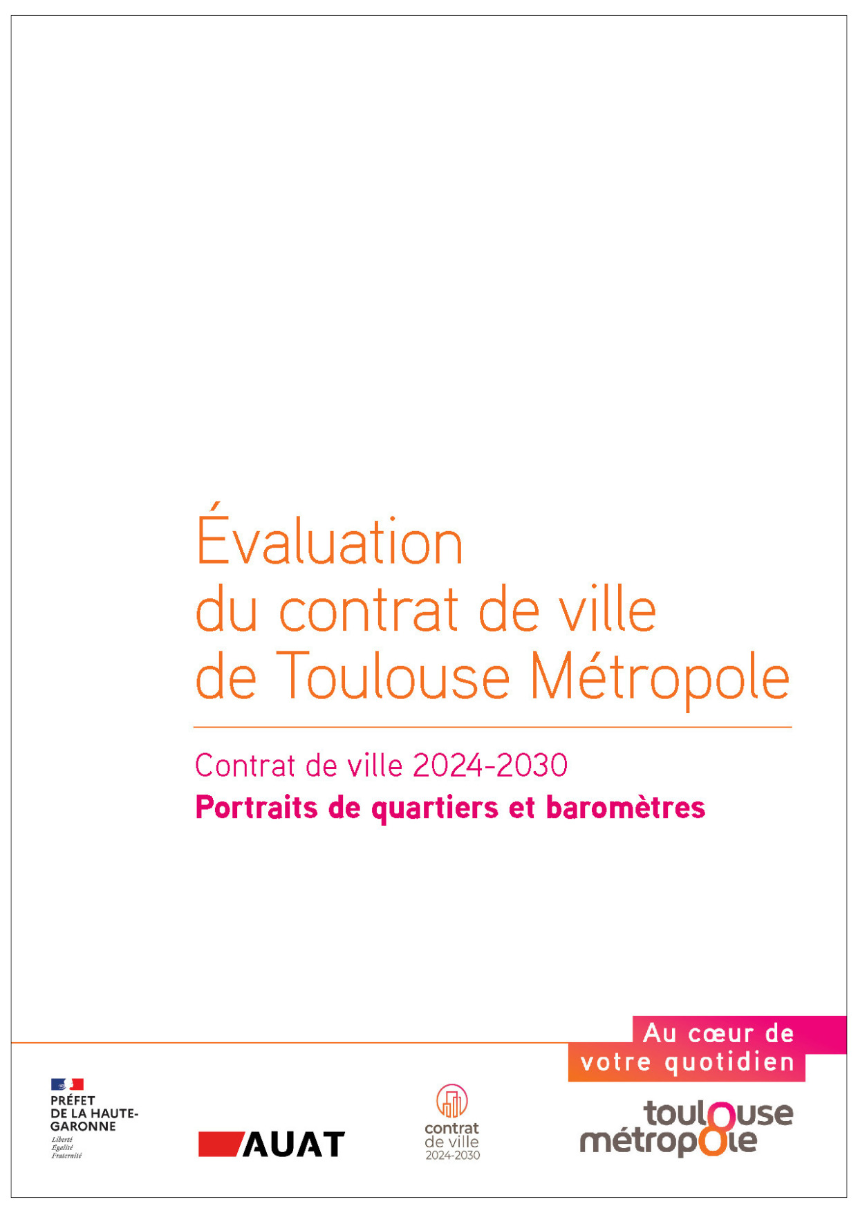 Visuel de couverture de l’étude réalisant des portraits des QPV au sein de Toulouse Métropole – 2025