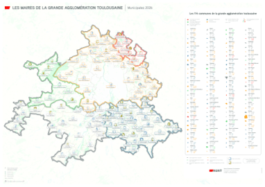 Cartographie des élus de la grande agglomération toulousaine – mars 2026